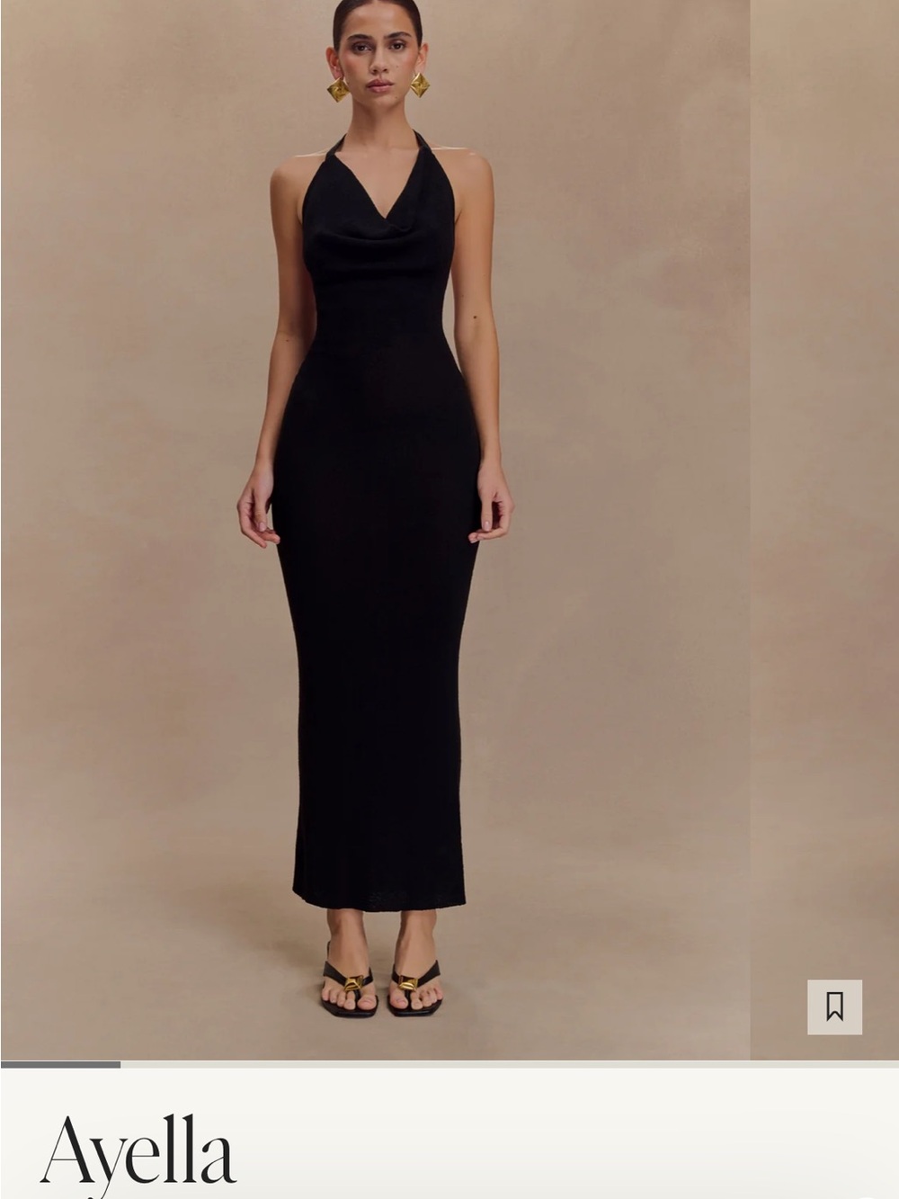 MESKHI - Ayella
Cowl Knit Maxi Dress - Black